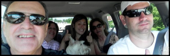 E não poderia deixar de falar dos viajantes: pai, mãe, Joe, eu, sogra e marido!
